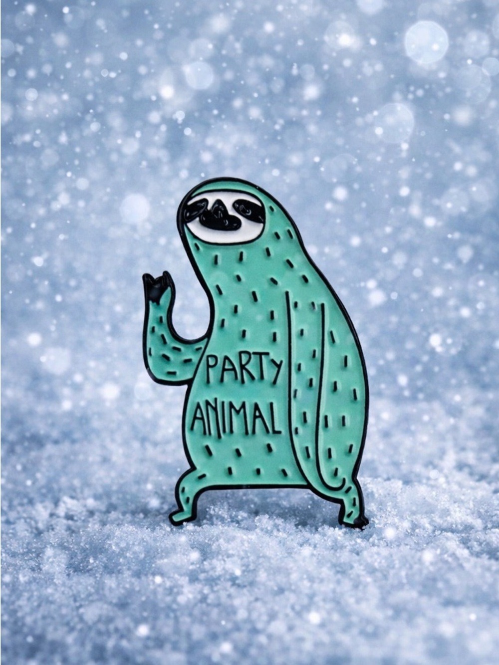 Funny Sloth Party Animal Enamel Pin Cute Humor Brooch Gift